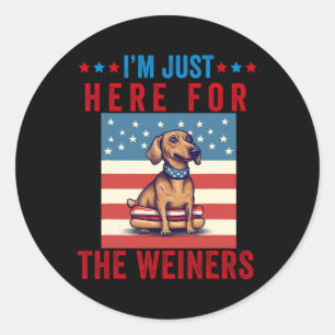 Adesivo Estou Aqui Apenas Para Weiners Cachorro Quente Eng