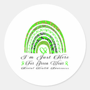 Adesivo Estou aqui para Visto verde Rainbow Mental Health
