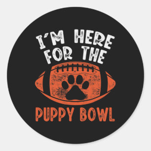 Adesivo Estou Aqui Pelo Puppy Bowl - Camiseta Uni-adultos