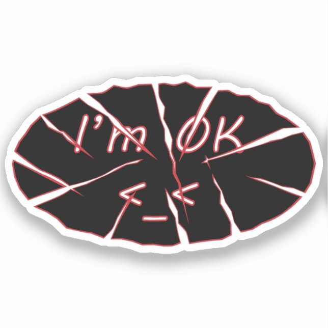 Adesivo Estou bem vinil Sticker (Frente)
