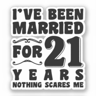 Adesivo Estou Casado há 21 Anos Noivado Engraçado