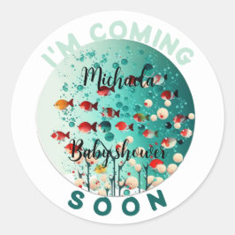 Adesivo Estou chegando em breve Chá de fraldas de cereja v