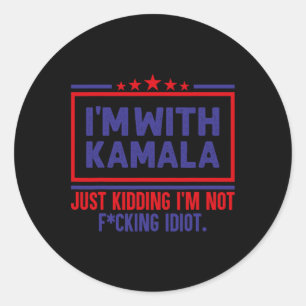Adesivo Estou com Kamala só brincando não com republicanos