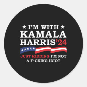 Adesivo Estou com Kamala só brincando, não sou Idiot Funny