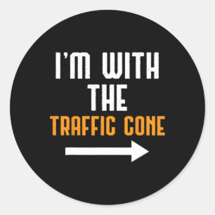 Adesivo Estou com o Tráfego Cone Costume Divertido Hallowe
