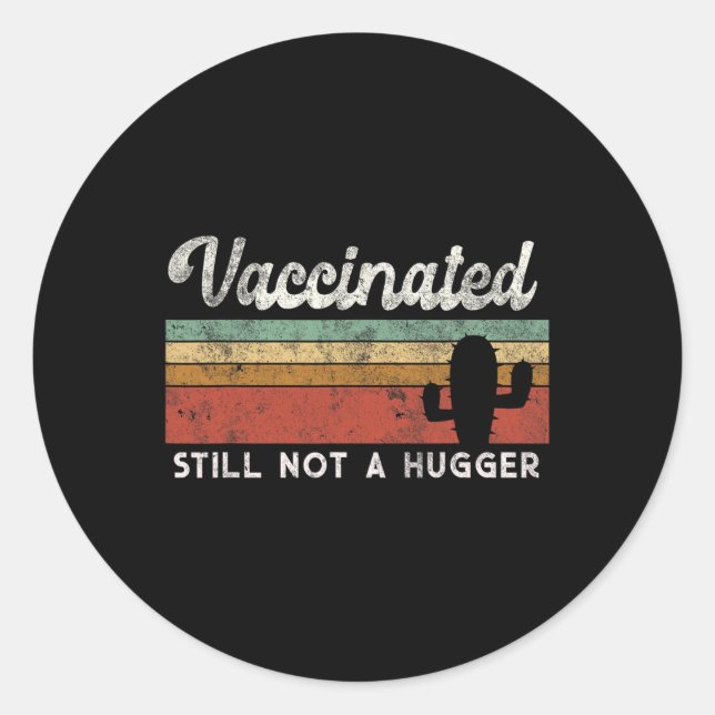Adesivo Estou completamente vacinado, Hug Engraçado (Frente)