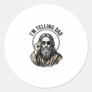 Adesivo Estou Contando ao Papai Camisa Engraçada com Grava