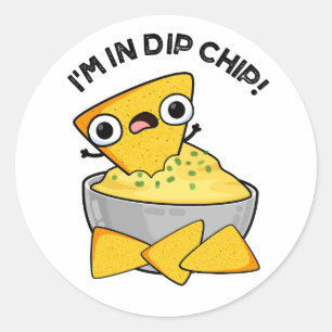 Adesivo Estou em Dip Chip Engraçado Comida Pun