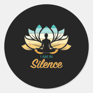 Adesivo Estou Em Silêncio Yoga Meditação Silenciosa Paz Tr
