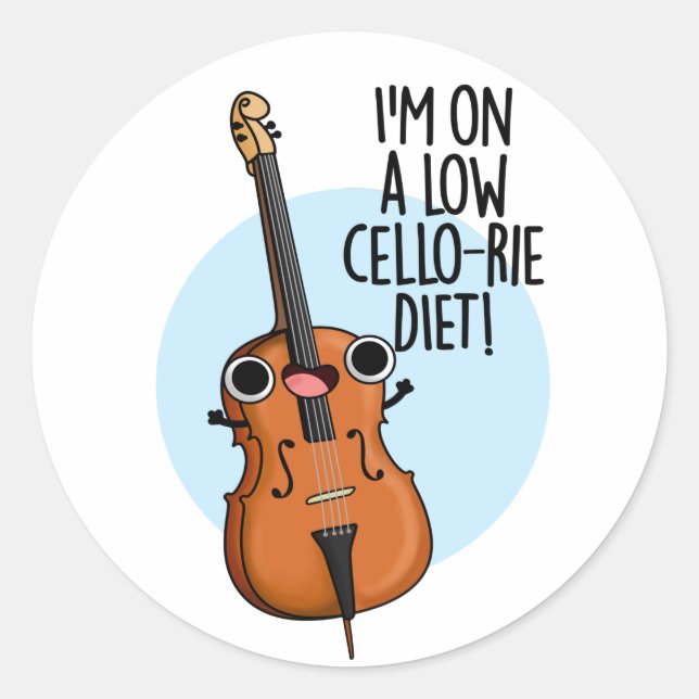 Adesivo Estou em uma dieta de baixa Cello, Engraçado Cello (Frente)