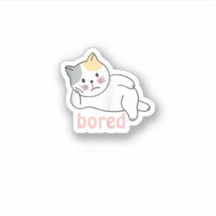 Adesivo Estou entediado gatinho fofo animal