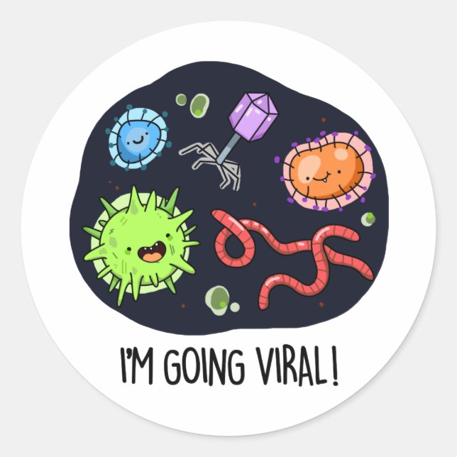 Adesivo Estou indo ao Viral Funny Virus Pun (Frente)