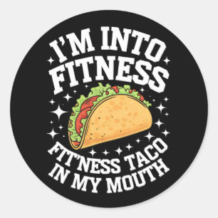 Adesivo Estou Ligado à Aptidão Taco Fitness Na Minha Boca 