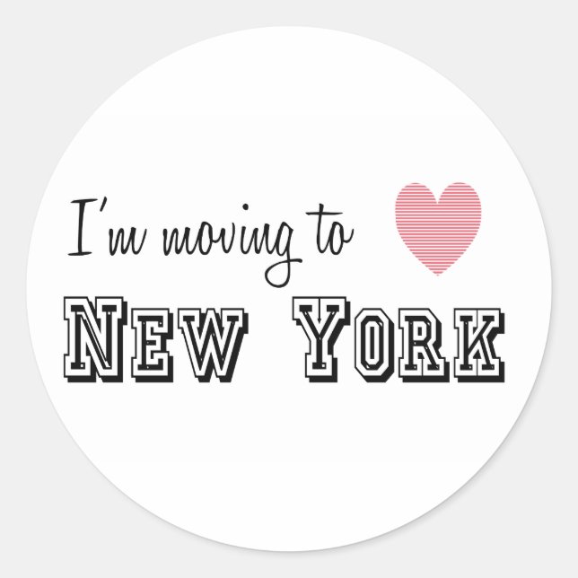 Adesivo Estou me mudando para Nova York (Frente)
