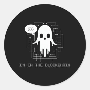 Adesivo Estou no Blockchain Engraçado Crypto Halloween