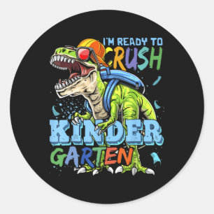 Adesivo Estou Pronto Para Esmagar o Dino T-rex do Jardim d