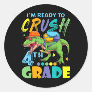 Adesivo Estou pronto para esmagar o dinossauro do 4º ano d