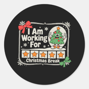Adesivo Estou Trabalhando no Natal Professor Xmas