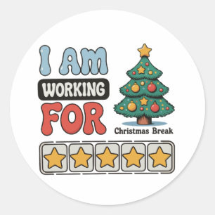 Adesivo Estou Trabalhando Para Férias De Natal No Inverno