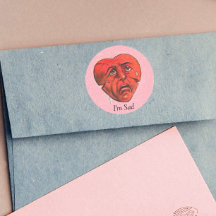 Adesivo Estou triste por chorar cara de coração