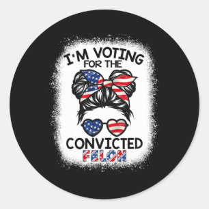 Adesivo Estou Votando pelo condenado Felon Trump 2024
