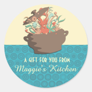 Adesivo Estourando os aromas que cozinham o cartão da