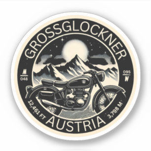 Adesivo Estrada Alpina Grossglockner Alpes austríacos moto