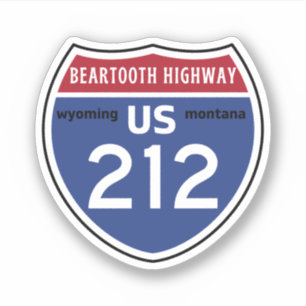 Adesivo Estrada Beartooth EUA rota 212 Montana para Wyomin