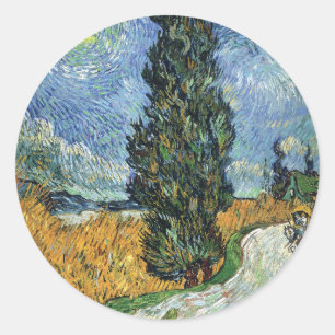 Adesivo Estrada com Ciprestes Impressionismo de Van Gogh