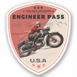 Adesivo Estrada Engineer Pass viagem de moto colorida