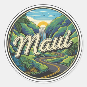 Adesivo Estrada Vintage para Hana Maui Havaí Viagens