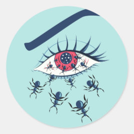 Adesivo Estranho Olho Vermelho Assustador Com Formigas Ras