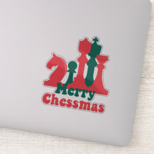 Adesivo Estratégia de Natal peças de xadrez conselho festi