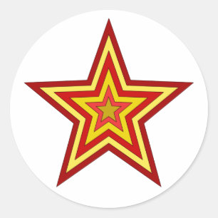 Adesivo Estrela amarela vermelha