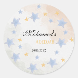 Adesivo Estrela Aqeeqah Personalizado – Nome & Dat