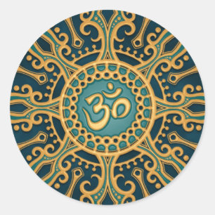 Adesivo Estrela azul dourada de Aum