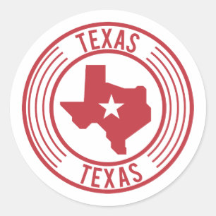 Adesivo Estrela branca do mapa vermelho de Texas no
