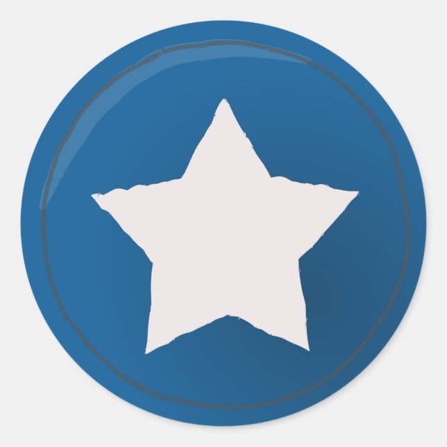 Adesivo Estrela Branca em Pé Azul a 4 de julho (Frente)