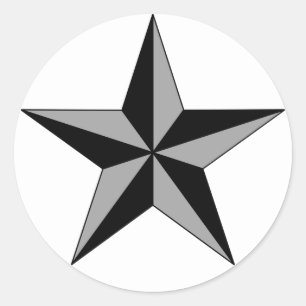 Adesivo Estrela cinzenta preta no círculo