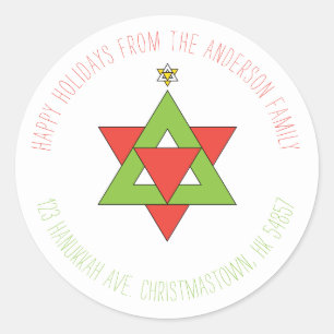 Adesivo Estrela da Árvore de Natal de David