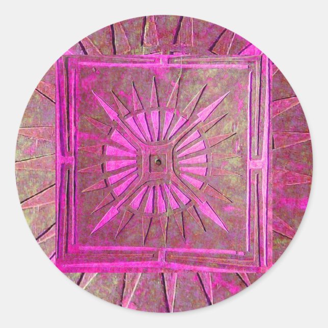 Adesivo ESTRELA DA MANHÃ, violeta rosa (Frente)