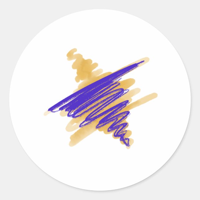 Adesivo Estrela de Aquarela de David Stickers (Frente)