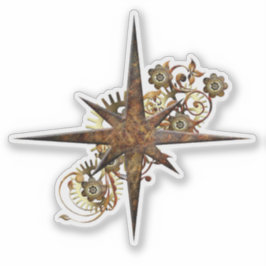 Adesivo Estrela de Compassagem Steampunk transparente