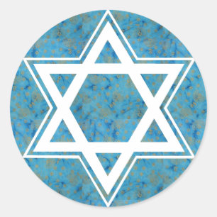 Adesivo Estrela de Davi Símbolo Judaico Azul e Dourado