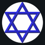 Adesivo Estrela de David<br><div class="desc">Estrela de David - Disponível em Azul ou Dourado. Você pode adicionar suas próprias palavras,  imagens e/ou alterar a cor de fundo usando as ferramentas de personalização do excelente do Zazzle. Esta imagem também está disponível em dezenas de outros produtos.</div>