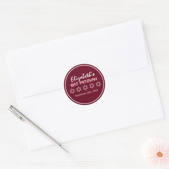 Adesivo Estrela de David Pattern Bat Mitzvah (Envelope)