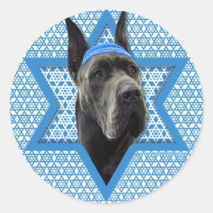 Adesivo Estrela de Hanukkah de David - Grande Dane - Cinza