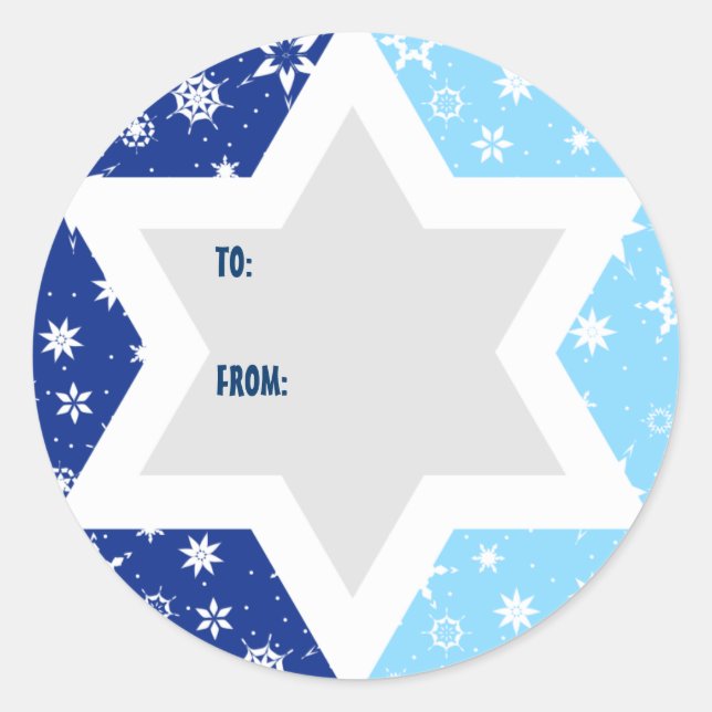 Adesivo Estrela de Hanukkah de David Snowflake Gift Sticke (Frente)