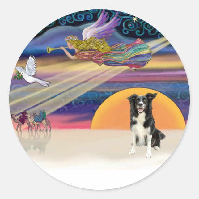 Adesivo Estrela de Natal - Border Collie 4 (Frente)