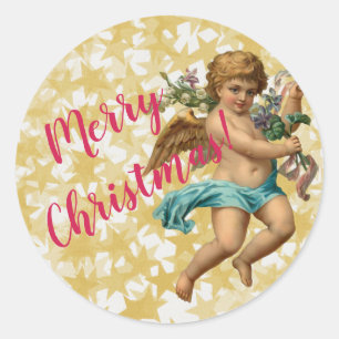 Adesivo Estrela de Natal e Angel Feliz Natal Clássico R